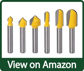 Yakamoz 6Pcs Shank Carbide 90 Degree V-Groove and Round Nose Groove Router Bit Set