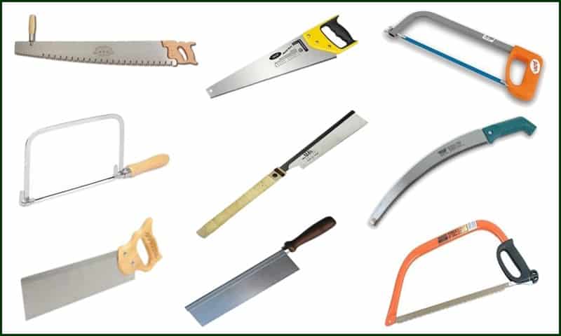 different types of hand saws and cutters